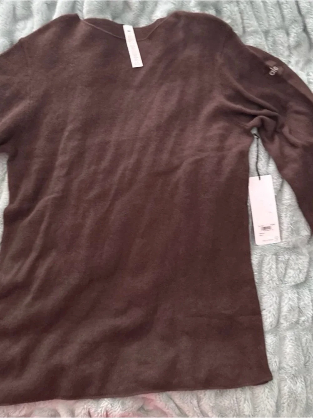 ALO Cashmere Reform Long Sleeve Mens/Womens Size Large Color Espresso
